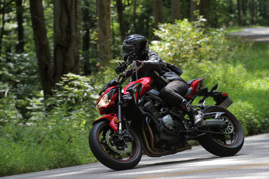 Anita Thomas rides her Kawasaki Z900 Anita Thomas rides her Kawasaki Z900