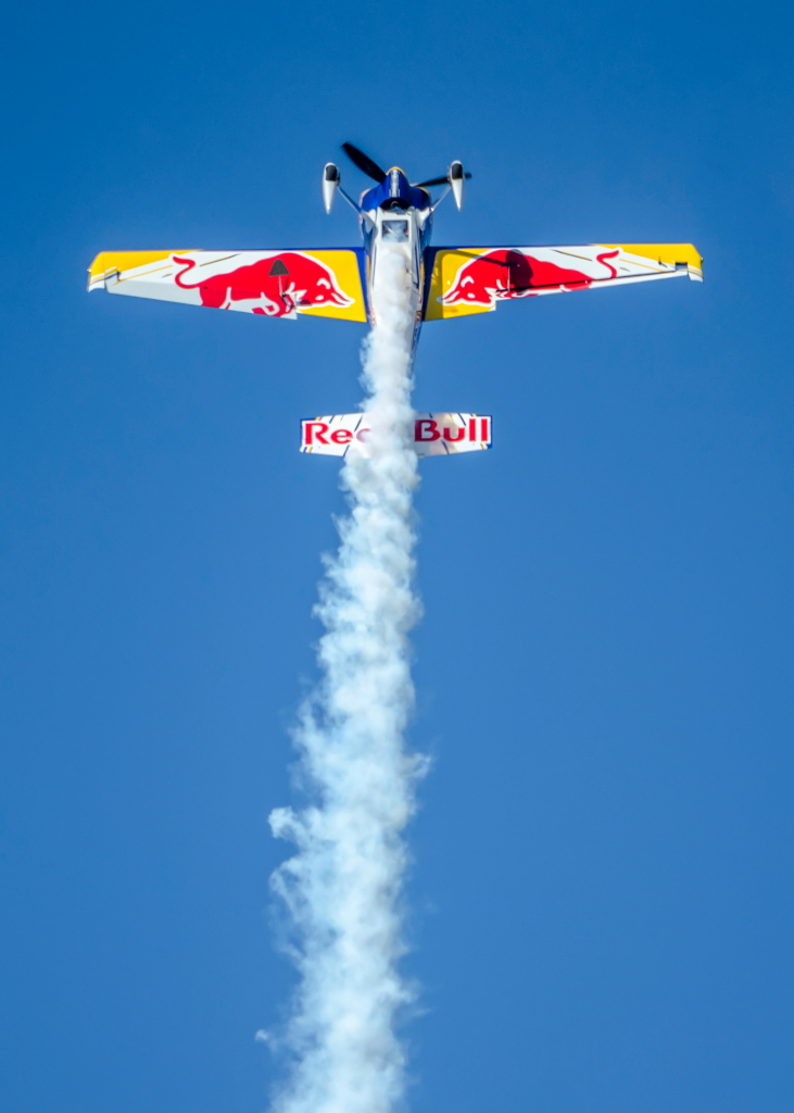 Pete McLeod soars upward in his Red Bull Edge 540.