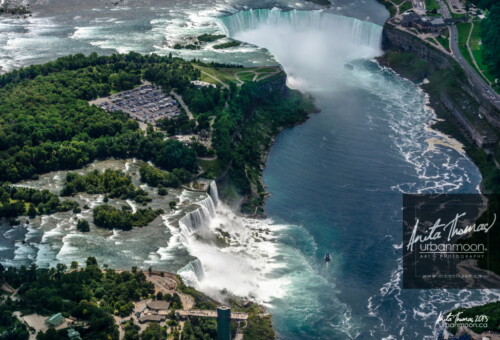 Aerial destinations - Niagara Falls, the collective name for the three waterfalls that straddle the international border between Canada and the United States.
© Anita Thomas - Urbanmoon. All Rights Reserved. aerial niagara falls