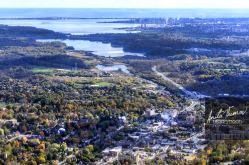 Aerial photography - Dundas with Cootes Paradise and Hamilton beyond.
(C)Anita Thomas All Rights Reserved. aerial photography of dundas and beyond