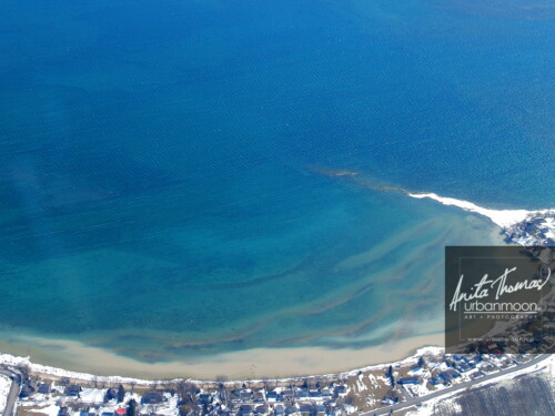Aerial photography - Lake Erie shoreline in Southern Ontario, Canada during winter.
(C)Anita Thomas All Rights Reserved. aerial photography of lake erie ontario