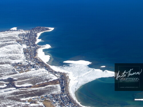 Aerial photography - Lake Erie shoreline in Southern Ontario, Canada during winter.
(C)Anita Thomas All Rights Reserved. aerial photography of lake erie ontario