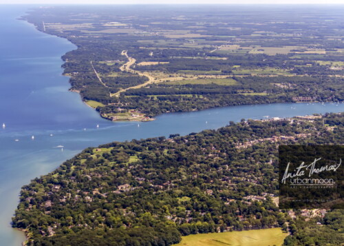 Aerial photography - Niagara-on-the-Lake, Ontario, the Niagara River at Lake Ontario with Old Fort Niagara in the United States on the other side.
(C)Anita Thomas All Rights Reserved. aerial photography of niagara on the lake ontario