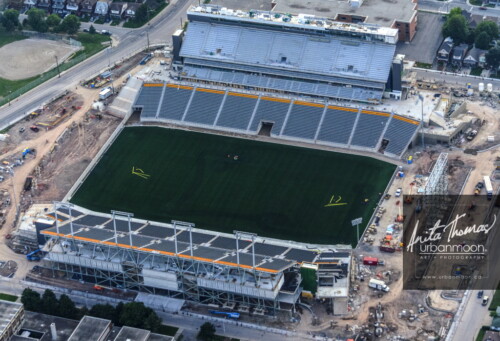 Aerial destinations - The new Tim Horton's field under construction in Hamilton, Ontario.
© Anita Thomas - Urbanmoon. All Rights Reserved. aerial tim hortons field hamilton ontario