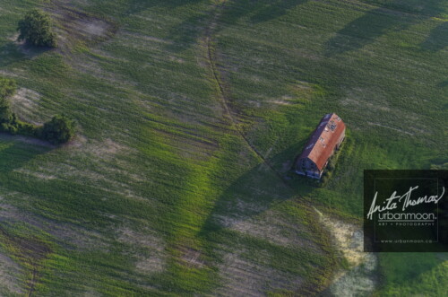 Aerial photography - Farmland, rural.
© Anita Thomas - Urbanmoon. All Rights Reserved. agriculture red barn