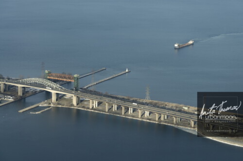 Aerial photography - Burlington Bay James N. Allan Skyway
(C)Anita Thomas All Rights Reserved. burlington skyway bridge