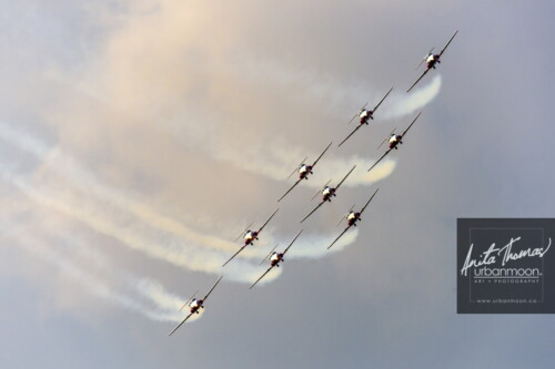 Aviation photography - Canadian Forces 431 Air Demonstration Squadron  (431 Squadron) is a Canadian icon comprised of serving members of the Canadian Forces. They fly the exceptionally robust Canadian designed and built CT-114 Tutor aircraft
© Anita Thomas - Urbanmoon. All Rights Reserved. canadian forces snowbirds