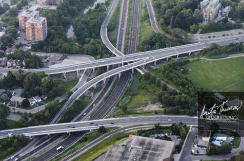 Aerial photography - Highway 403 at Main Street in Hamilton.
(C)Anita Thomas All Rights Reserved. highway at main street