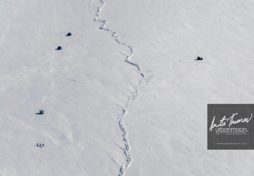 Aerial photography - Ice fishing on Lake Erie, Ontario
(C)Anita Thomas All Rights Reserved. ice fishing on lake erie