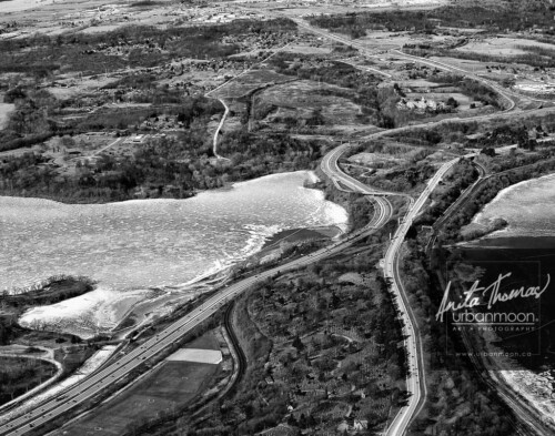 Aerial photography - All roads lead to..., Hamilton BW
(C)Anita Thomas All Rights Reserved. multiple transportation routes