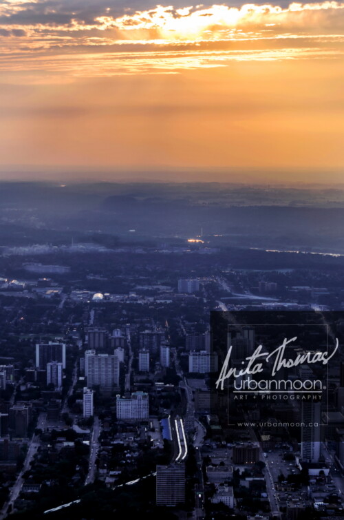 Aerial photography - Downtown Hamilton, looking toward McMaster in the distance
© Anita Thomas - Urbanmoon. All Rights Reserved. aerial of downtown hamilton at dusk