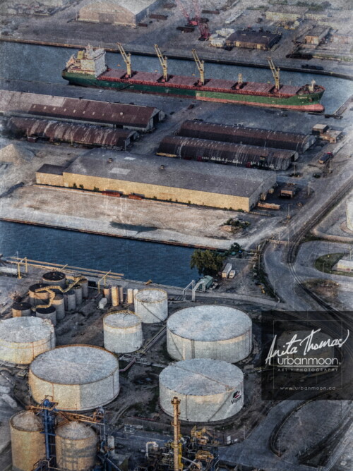 Aerial photography - The industrial sector of the City of Hamilton.
© Anita Thomas - Urbanmoon. All Rights Reserved. aerial photography of industry in hamilton